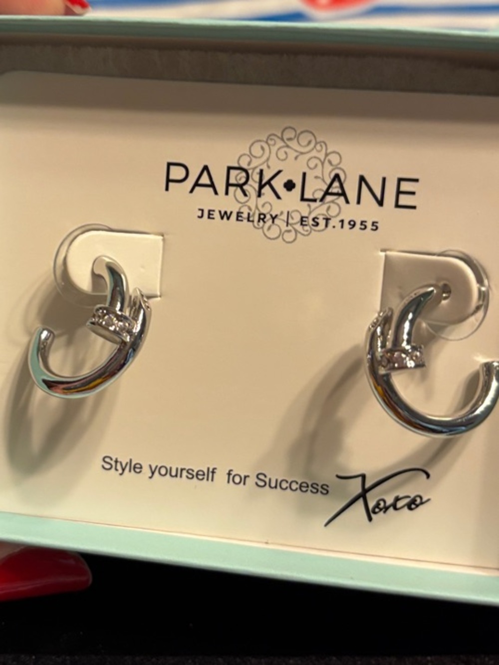 Park Lane crest Shiny Silver Open Hoop Earrings